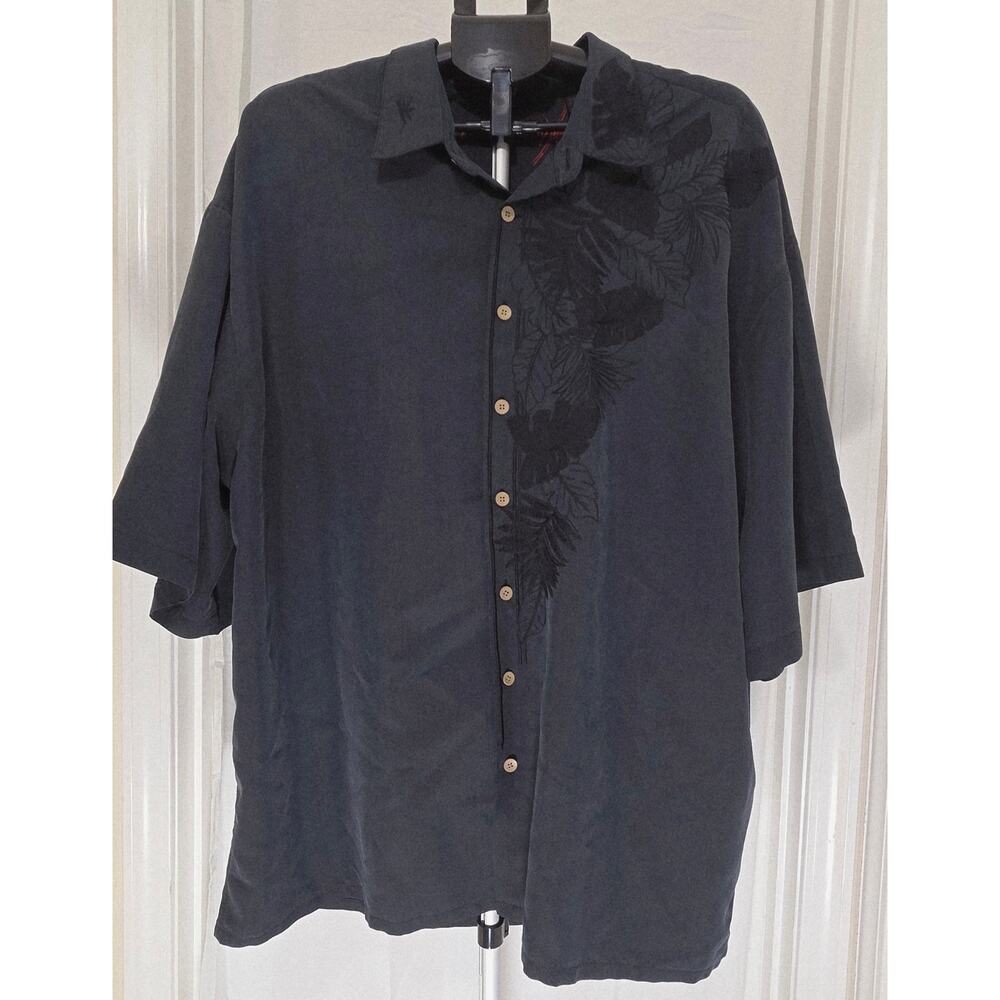 Bamboo Cay Mens 3XL Navy Shirt Dragon Embroidered Button Up